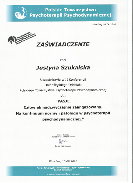 kwalifikacje - justyna szukalska